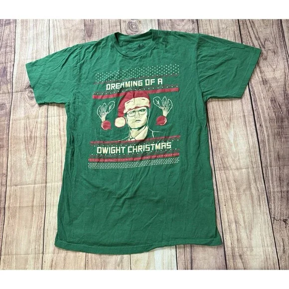 The Office Graphic T Shirt I'm Dreaming of a Dwight Christmas Size Large L Rare - Picture 1 of 7